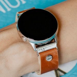 Bronze Leather Strap Bracelet Galaxy Watch Active2